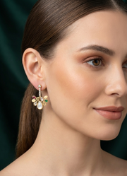 Artificial Diamond & Beaded Drop Earrings