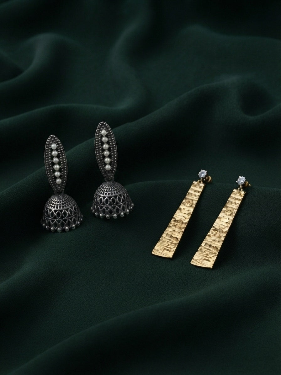 Pack Of 2 Multi-Design Earrings Combo For Women
