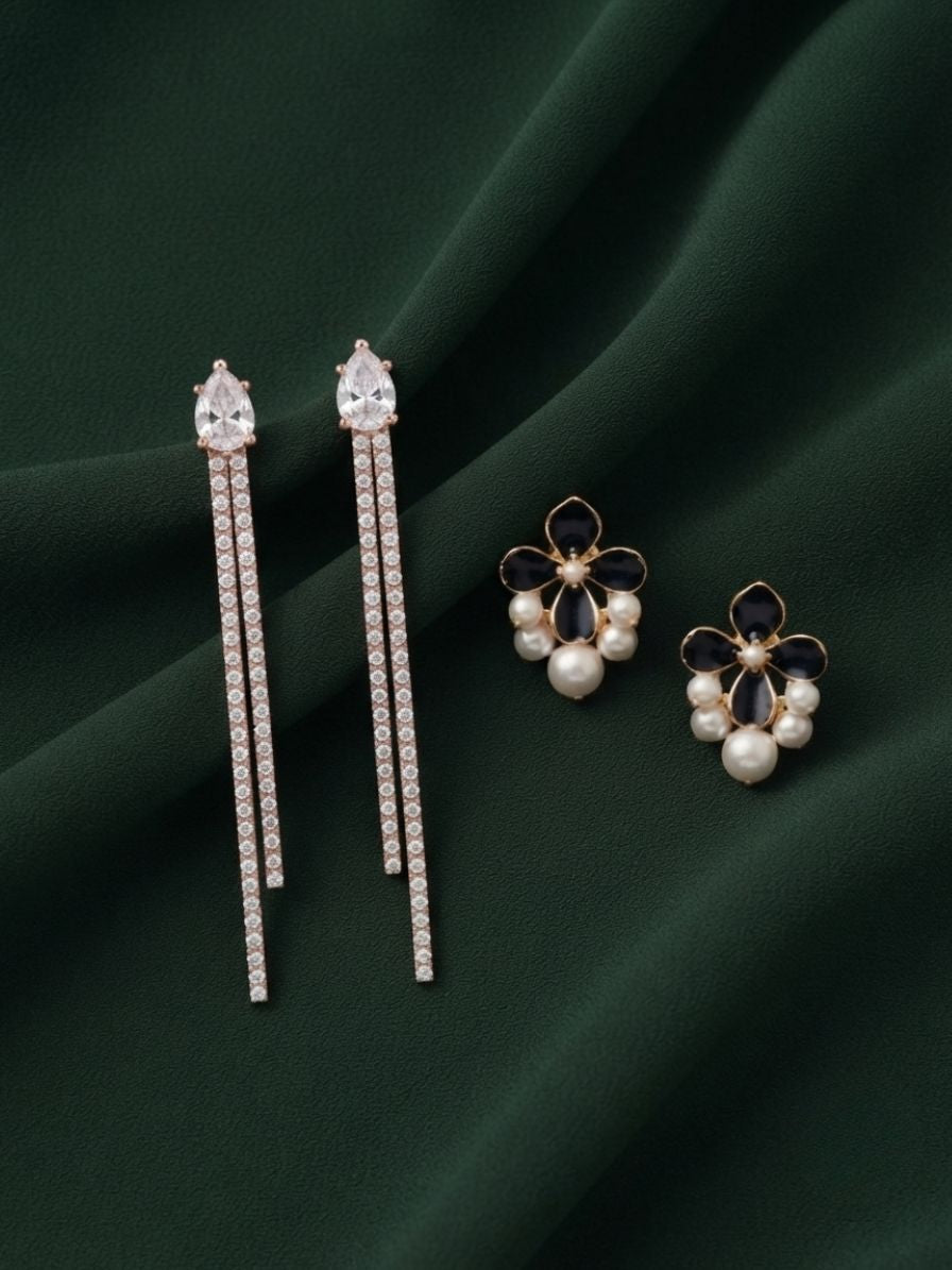 Pack Of 2 Multi-Design Earrings Combo For Women