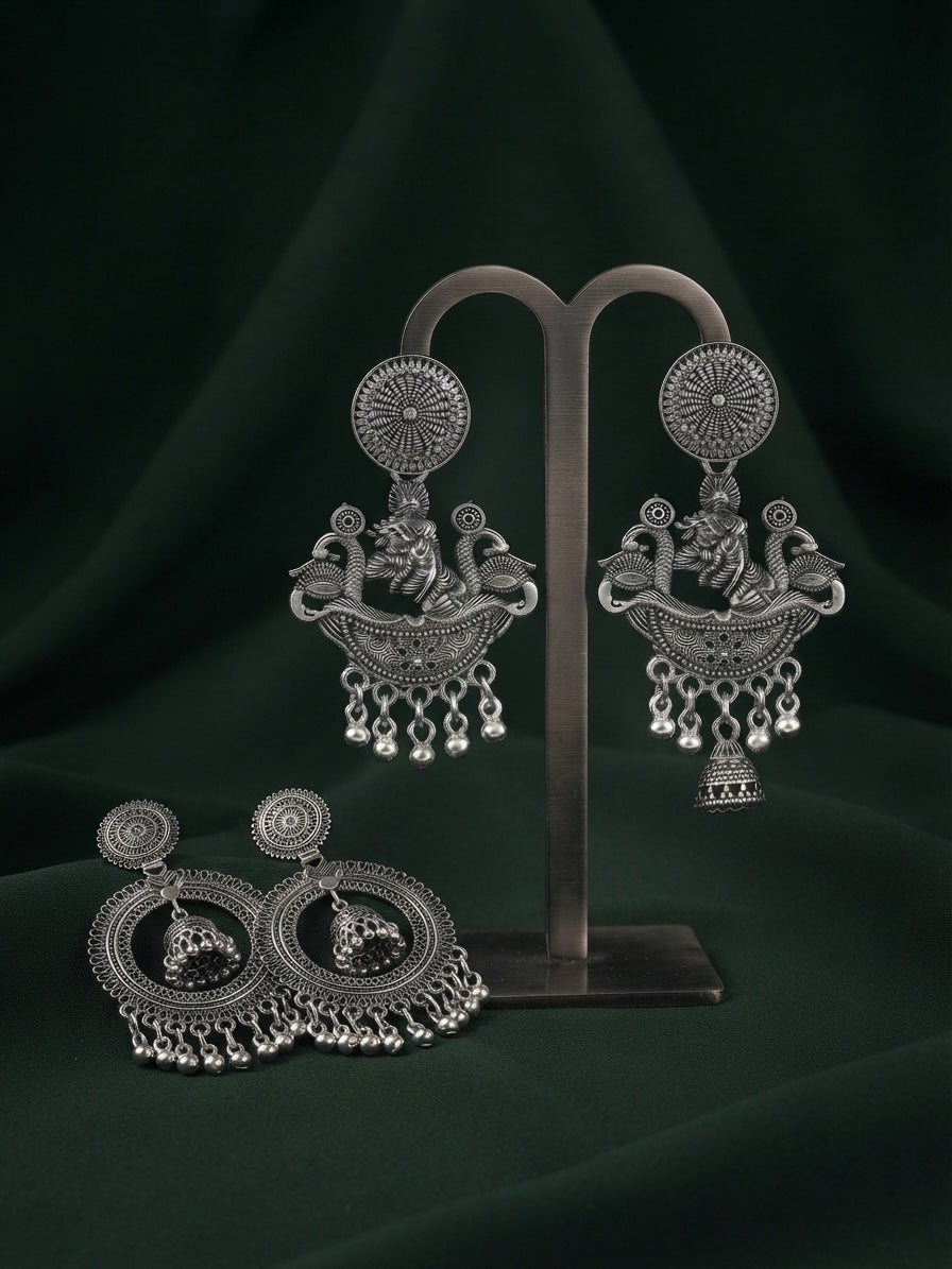 Pack Of 2 Multi-Design Earrings Combo For Women