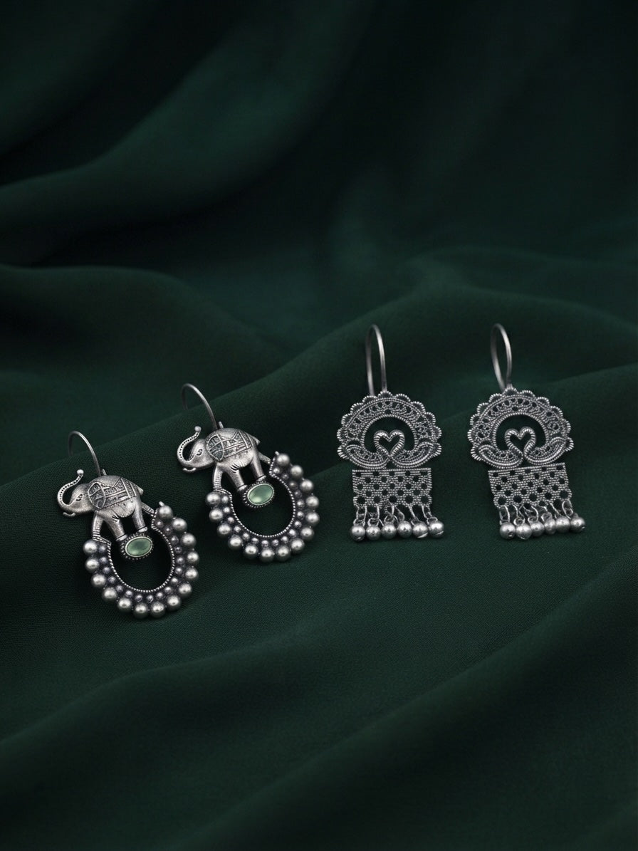 Pack Of 2 Multi-Design Earrings Combo For Women