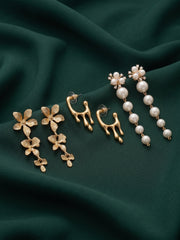 Set Of 3 Multi-Design Earrings Combo Pack For Women