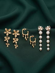 Set Of 3 Multi-Design Earrings Combo Pack For Women
