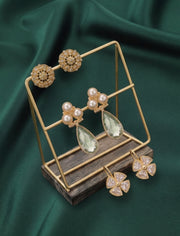 Set Of 3 Multi-Design Earrings Combo Pack For Women