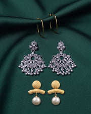 Set Of 3 Multi-Design Earrings Combo Pack For Women