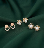 Set Of 3 Multi-Design Earrings Combo Pack For Women
