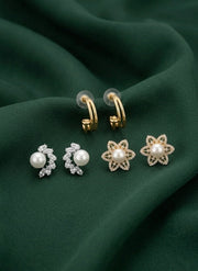 Set Of 3 Multi-Design Earrings Combo Pack For Women