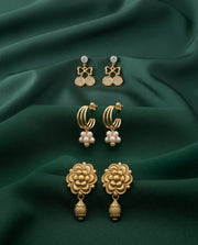 Set Of 3 Multi-Design Earrings Combo Pack For Women
