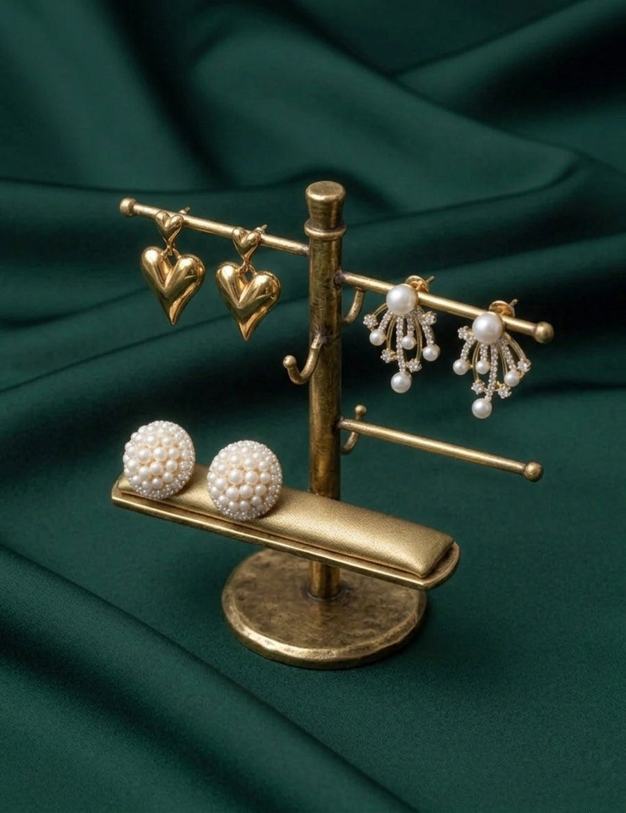 Set Of 3 Multi-Design Earrings Combo Pack For Women