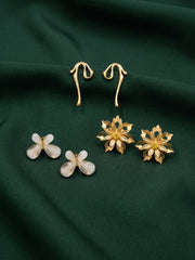 Set Of 3 Multi-Design Earrings Combo Pack For Women