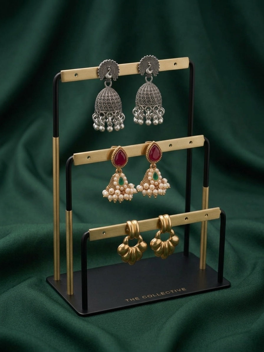 Set Of 3 Multi-Design Earrings Combo Pack For Women