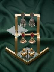 Set Of 3 Multi-Design Earrings Combo Pack For Women