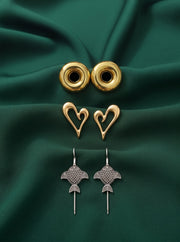 Set Of 3 Multi-Design Earrings Combo Pack For Women
