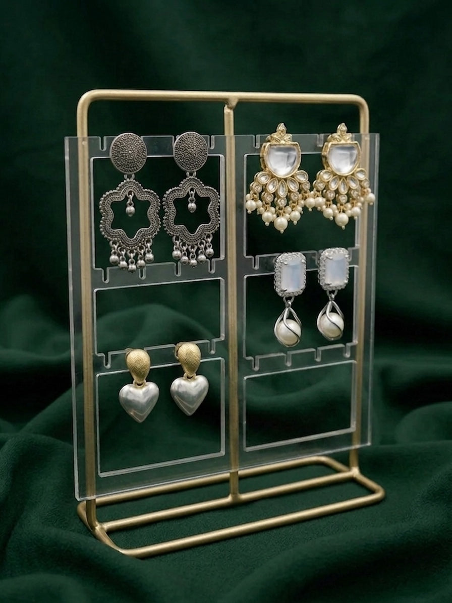 Set Of 4 Multi-Design Earrings Combo Pack For Women