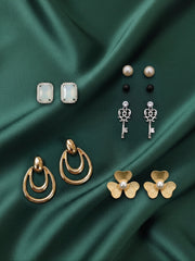 Set Of 4 Multi-Design Earrings Combo Pack For Women