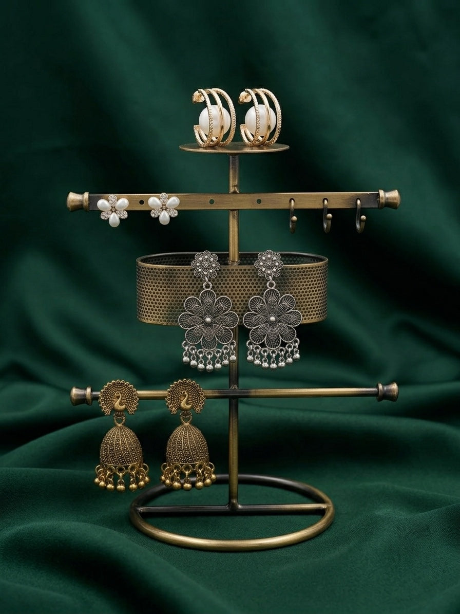 Set Of 4 Multi-Design Earrings Combo Pack For Women