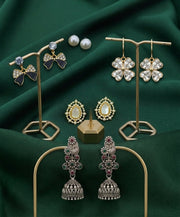 Set Of 4 Multi-Design Earrings Combo Pack For Women