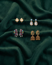 Set Of 4 Multi-Design Earrings Combo Pack For Women
