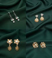 Set Of 4 Multi-Design Earrings Combo Pack For Women