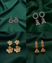 Set Of 4 Multi-Design Earrings Combo Pack For Women