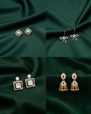 Set Of 4 Multi-Design Earrings Combo Pack For Women