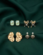 Set Of 4 Multi-Design Earrings Combo Pack For Women