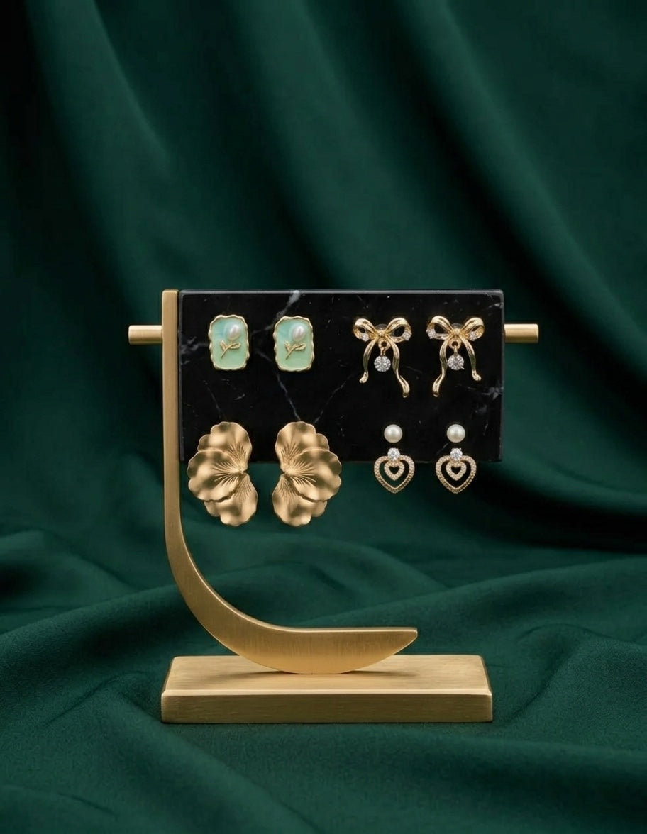 Set Of 4 Multi-Design Earrings Combo Pack For Women