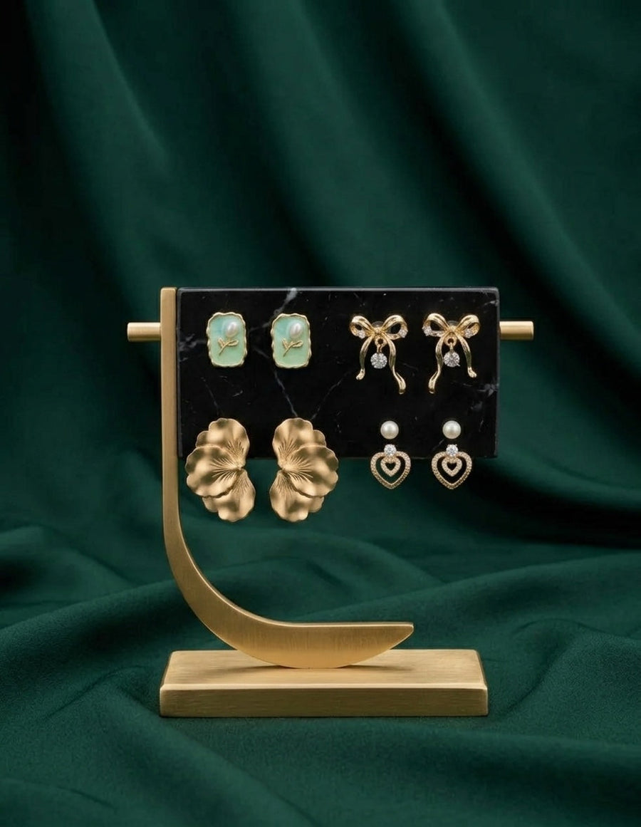 Set Of 4 Multi-Design Earrings Combo Pack For Women