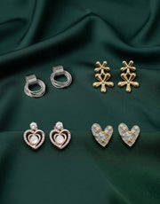 Set Of 4 Multi-Design Earrings Combo Pack For Women