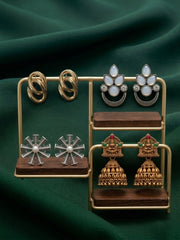 Set Of 4 Multi-Design Earrings Combo Pack For Women