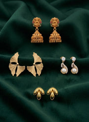 Set Of 4 Multi-Design Earrings Combo Pack For Women