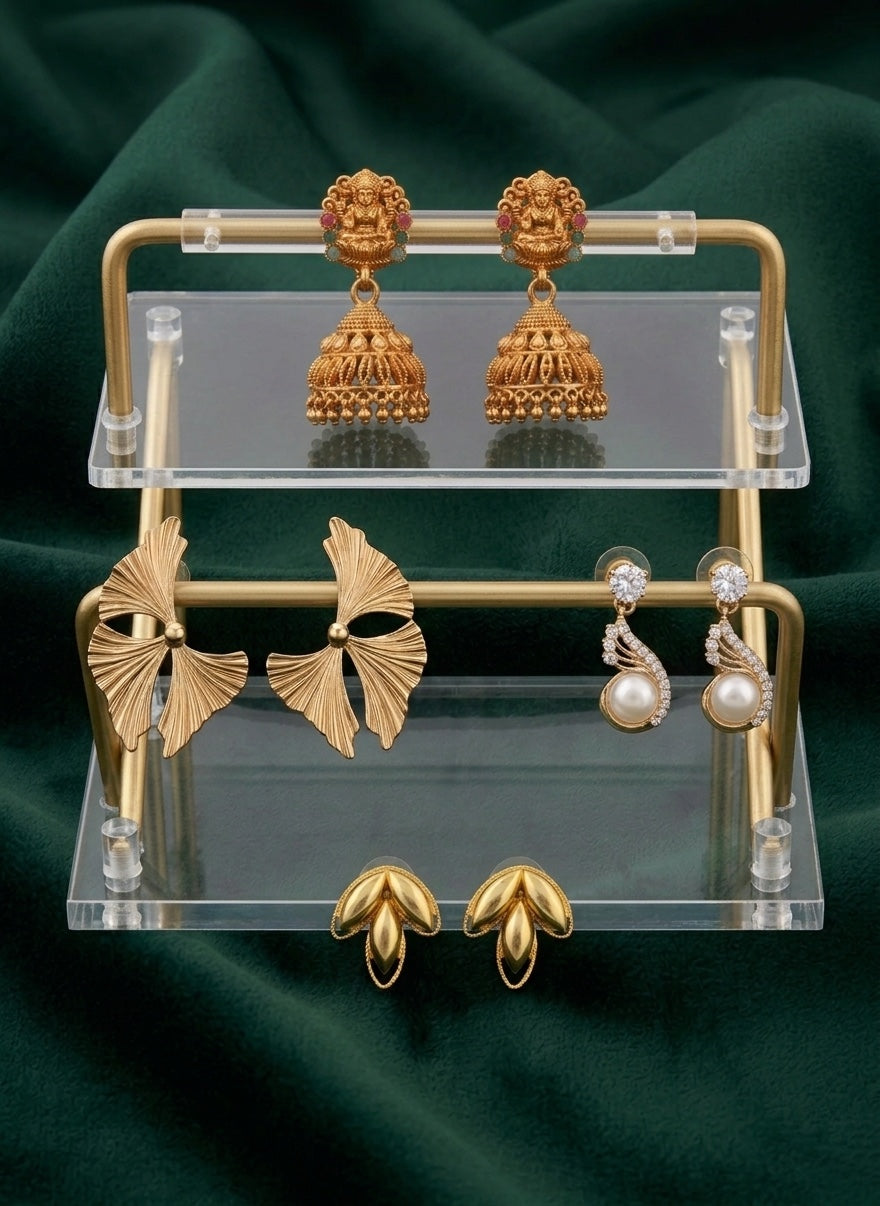 Set Of 4 Multi-Design Earrings Combo Pack For Women