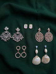 Set Of 5 Multi-Design Earrings Combo Pack