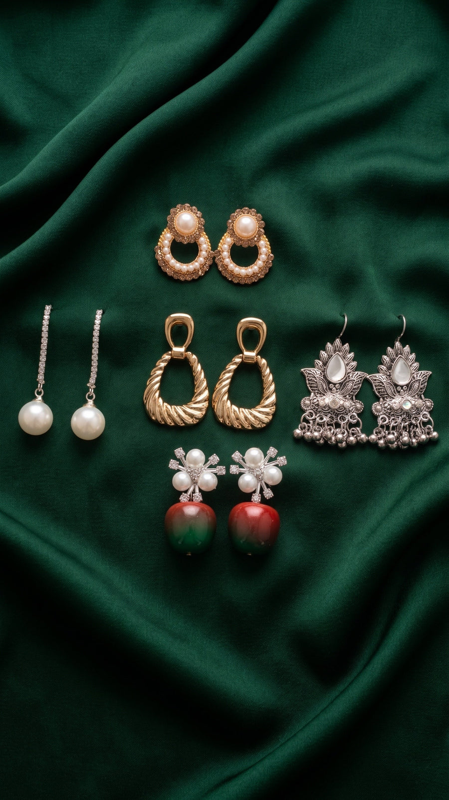 Set Of 5 Trendy Designs Combo Of Earrings