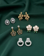 Set Of 5 Trendy Designs Combo Of Earrings
