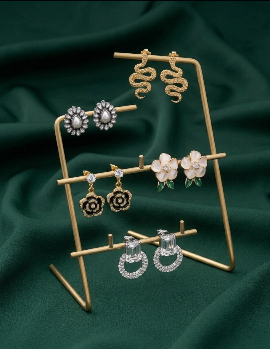 Set Of 5 Trendy Designs Combo Of Earrings