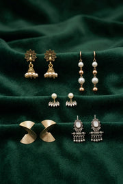 Set Of 5 Trendy Designs Combo Of Earrings