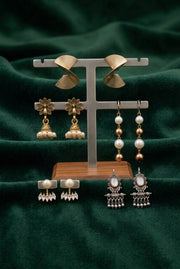 Set Of 5 Trendy Designs Combo Of Earrings