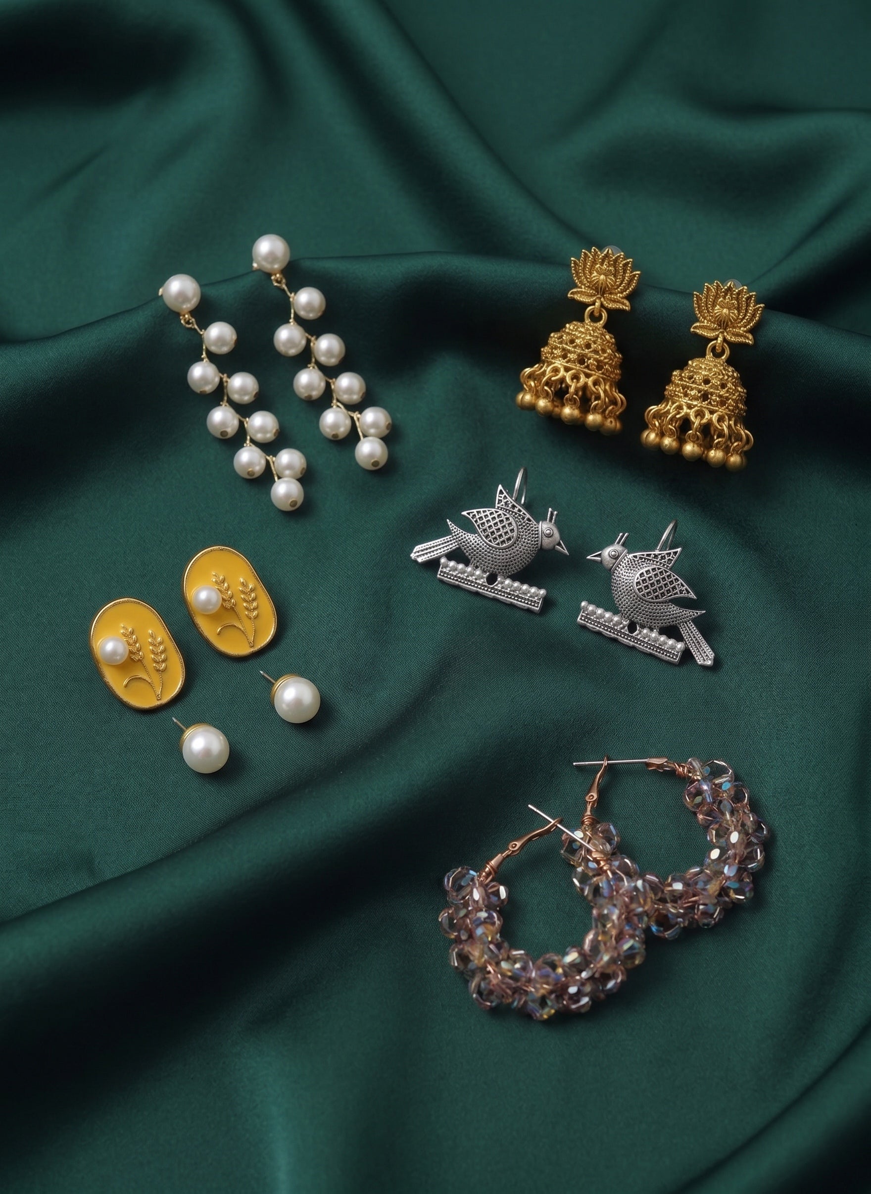 Set Of 5 Trendy Designs Combo Of Earrings