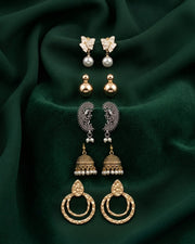 Set Of 5 Trendy Designs Combo Of Earrings