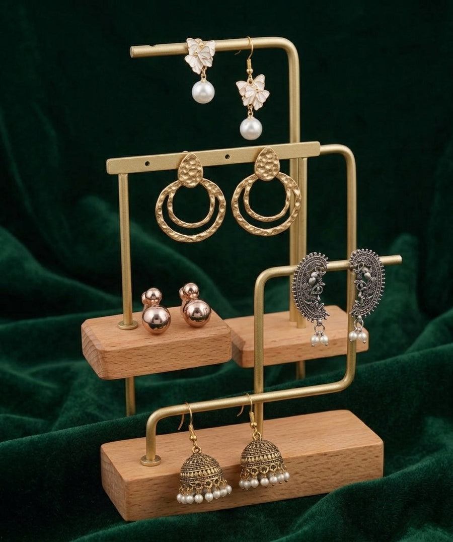 Set Of 5 Trendy Designs Combo Of Earrings