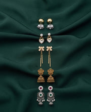 Set Of 5 Trendy Designs Combo Of Earrings
