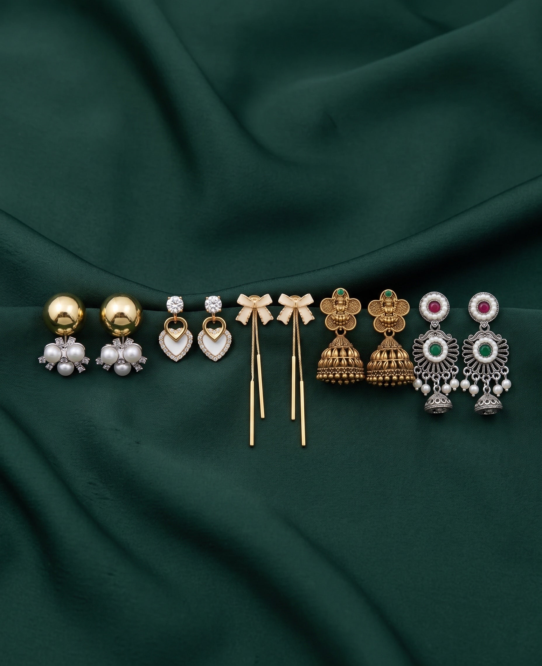 Set Of 5 Trendy Designs Combo Of Earrings