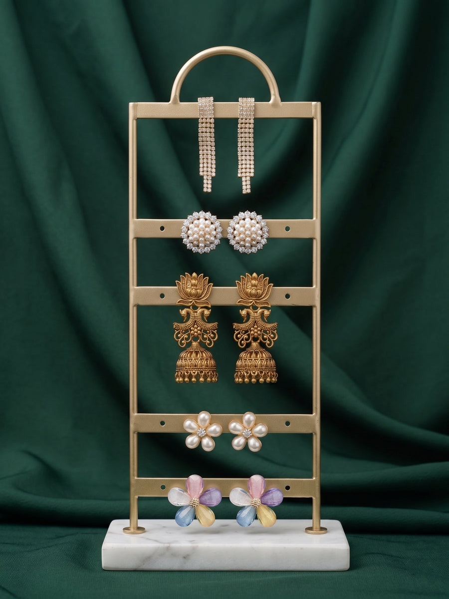 Set Of 5 Trendy Designs Combo Of Earrings