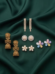 Set Of 5 Trendy Designs Combo Of Earrings