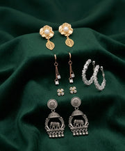 Set Of 5 Trendy Designs Combo Of Earrings