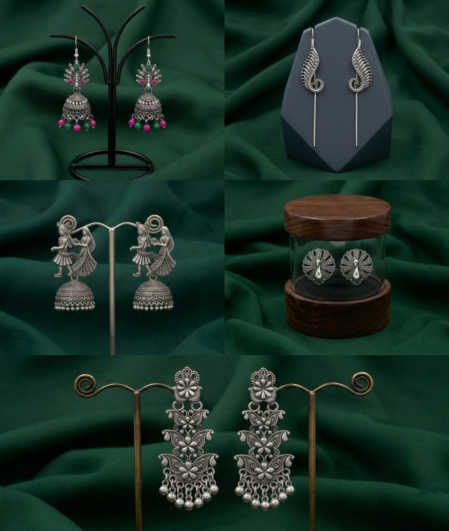 Set Of 5 Trendy Designs Combo Of Earrings
