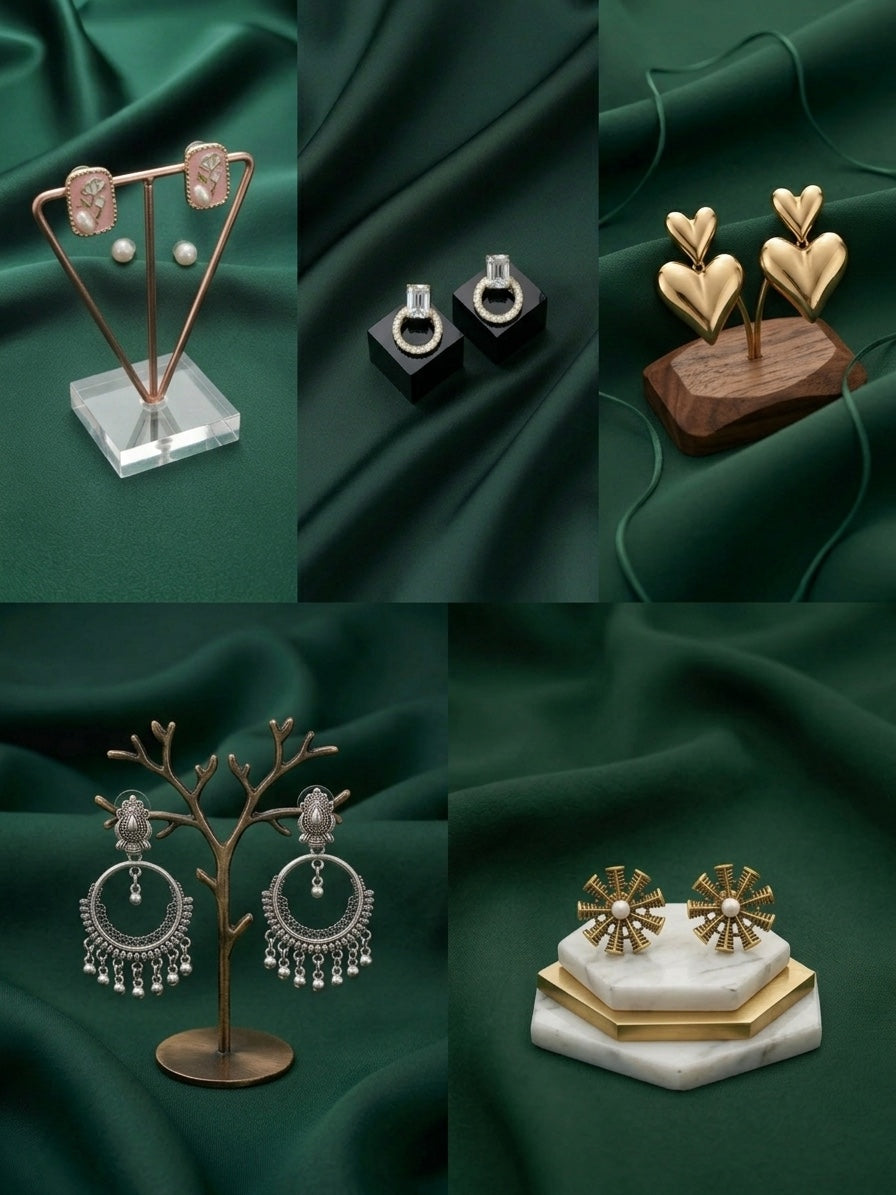 Set Of 5 Trendy Designs Combo Of Earrings