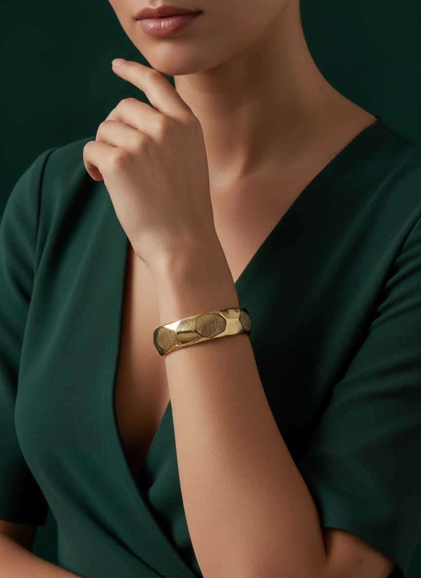 Premium Gold-Plated Bangle-Style Bracelet