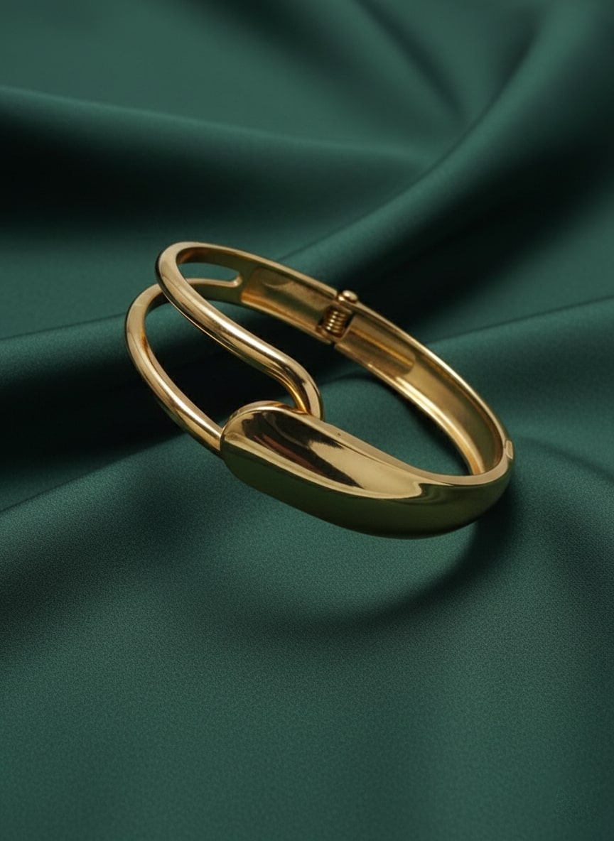 Premium Gold-Plated Bangle-Style Bracelet